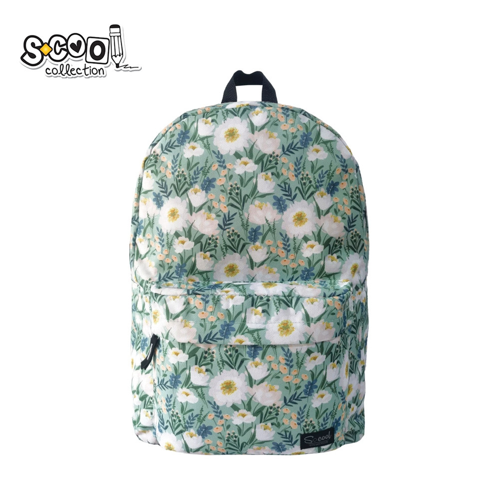 Ghiozdan ergonomic elevi, FLOWERS, 43x30x16 cm, inchidere cu fermoar - imagine 4